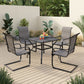 Sophia & William 5 Pieces Metal Patio Dining Set Paded Chairs and Table Furniture Set