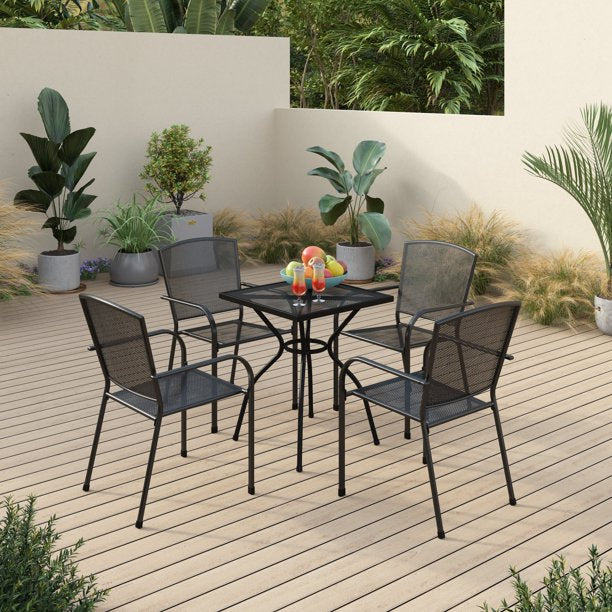 Sophia & William 5 PCS Outdoor Patio Dining Sets-1 Square Dining Table & 4 Patio Dining Chairs