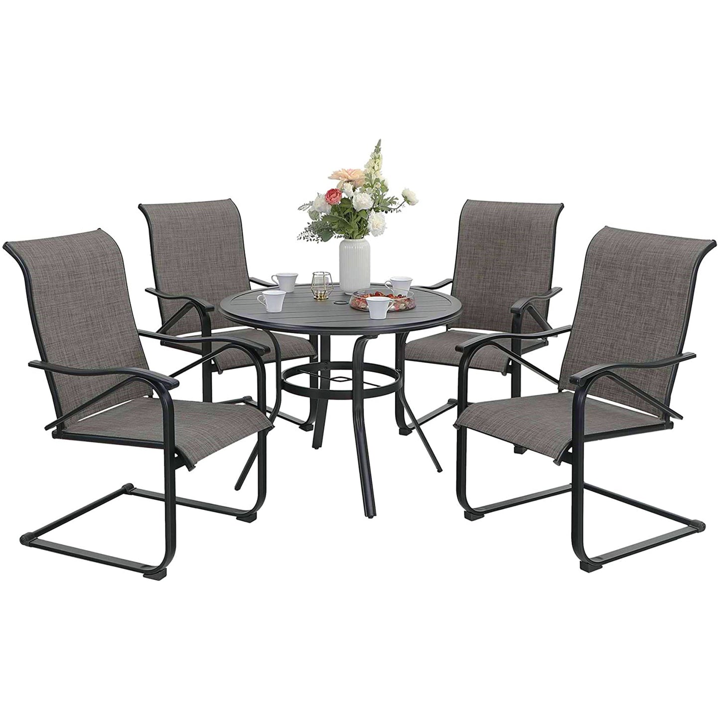 Sophia&William 5-Piece Metal Outdoor Patio Dining Furniture Set, Gray