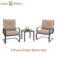 Sophia&William 3-Piece Outdoor Bistro Set Patio C-Spring Chairs and Table Set,Beige