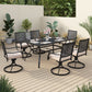 Sophia & William 7 Piece Outdoor Patio Dining Set 6 Patio Dining Swivel Chairs and 60" * 38" Metal Dining Table