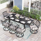 Sophia & William 9-Piece Metal Patio Dining Set Swivel Chairs and Extendable Table Set
