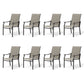 Sophia & William 8 Pieces Outdoor Patio Dining Chairs with Textilene Fabric & Steel Frame, Grayish-brown
