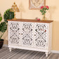 Sophia & William 3-Door Hollow-Carved Sideboard Accent Cabinet for Kitchen, Dining Room, Living Room, Entryway-White