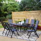 Sophia&William 7Pcs Patio Dining Set Metal Table and Chairs Set for 6 People - Gray