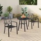 Sophia & William 3 Peices Patio Bistro Set Metal Dining Chairs with Round Table - Black