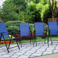 Sophia&William Patio Steel Sling Folding Dining Chairs Set of 4 - Blue