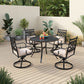 Sophia&William 5-Piece Outdoor Patio Dining Set Cushioned Swivel Chairs and Steel Table