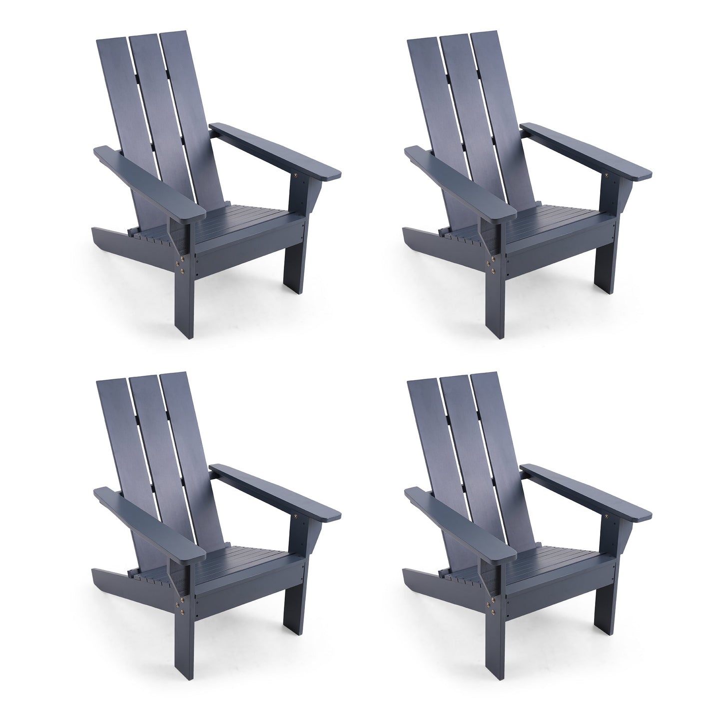 Sophia & William 4 Piece Grey Patio Wooden Adirondack Chair Lounge Chair for Garden Beach Balcony Backyard Lawn