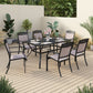 Sophia&William 7 Pieces Patio Dining Set Aluminum Chairs and Steel Table Set