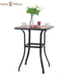 Sophia & William Patio Wood-like Square Bistro Bar Table with Steel Frame