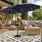 Sophia & William 13ft Outdoor Patio Umbrella Extra Large Double-headed Umbrella with Colorful Lights, Navy Blue