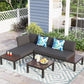 Sophia & William Patio Sectional Sofa Set Outdoor 4-seat Conversation Furniture with Table, Cushions