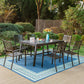 Sophia & William 7 Pieces Metal Outdoor Patio Dining Set with Extendable Table - Black