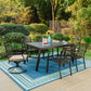 Sophia & William 7 Pieces Metal Outdoor Patio Dining Set with Extendable Table - Black