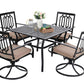 Sophia & William 5 Peices Outdoor Patio Metal Dining Set Swivel Chairs and Table Set