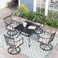 Sophia & William 5-Piece Metal Patio Dining Set Swivel Chairs and Square Table Set