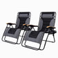 Sophia&William Outdoor Oversized Padded Zero Gravity Chairs Set of 2 - Gray