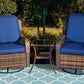 Sophia & William Outdoor 3pcs Rattan Swivel Rocking Chairs Patio Conversation Bistro Set