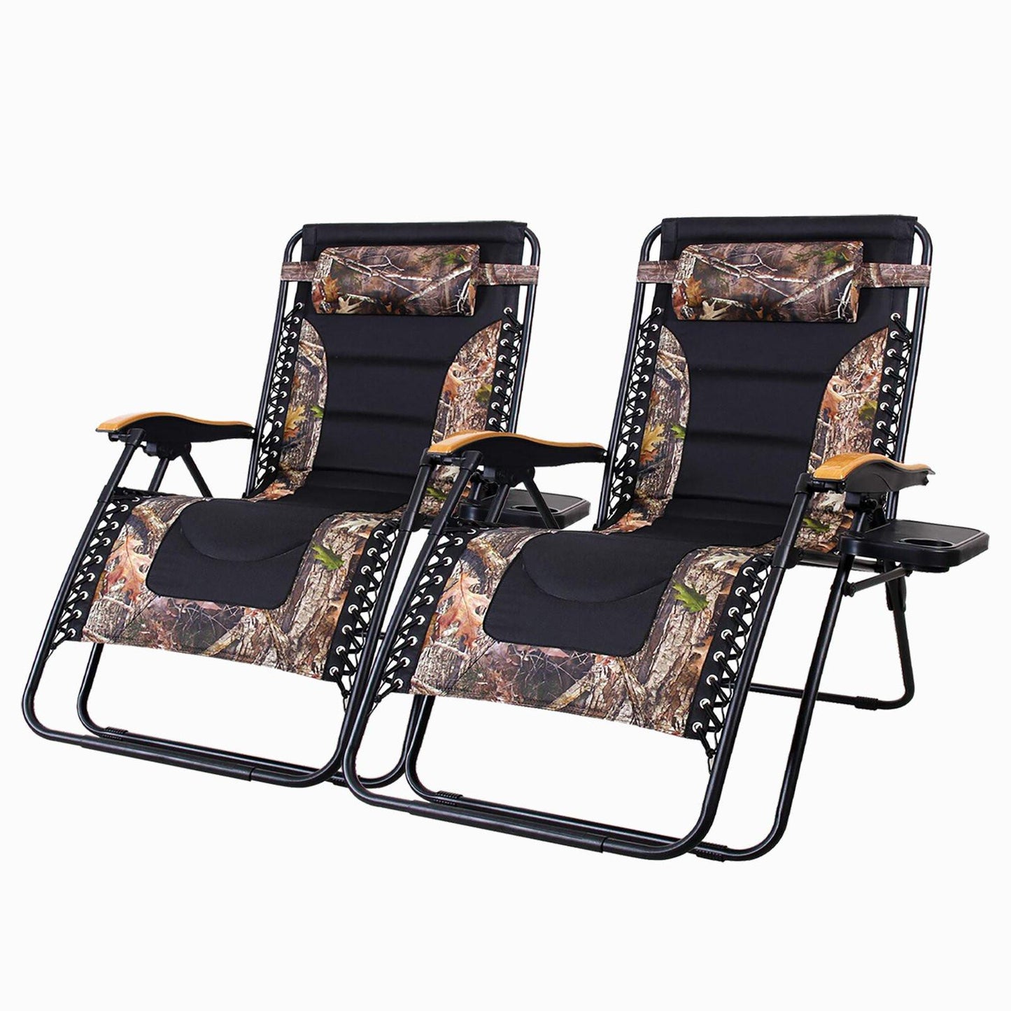 Sophia&William Outdoor Oversized Padded Zero Gravity Chairs Set of 2 - Camouflage