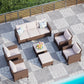 Sophia & William 9-seat Rattan Patio Converation Set Wicker Outdoor Sectional Sofa Set with Chairs