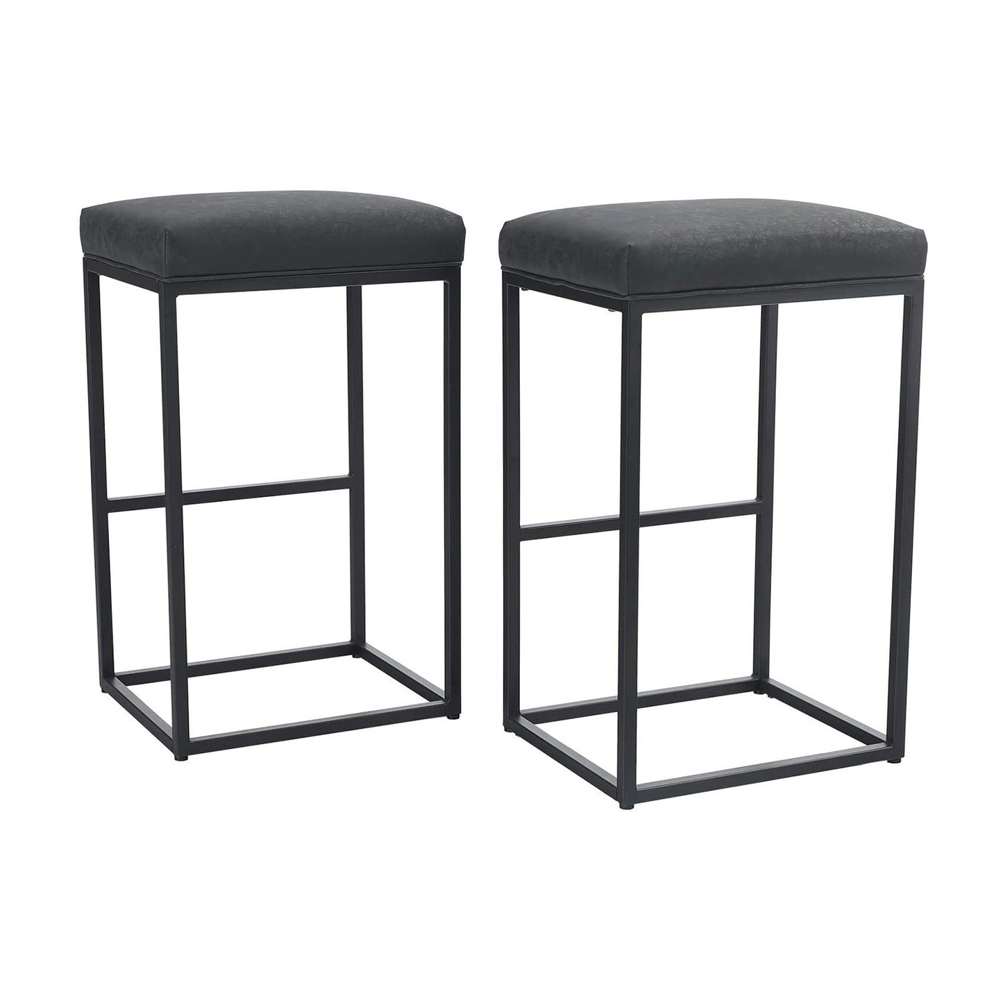 Sophia&William 30" Counter Height Armless Bar Stools Set of 2, Black