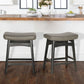 Sophia & William 24" Counter Height Bar Stools Saddle Bar Stools-Set of 2-Gray