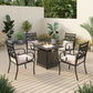 Sophia&William 5-Piece Outdoor Fire Pit Table Set Cushioned Chairs Dining Set