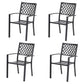 Sophia & William Outdoor Patio Metal Dining Chairs Set of 4, Black