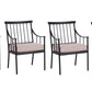 Sophia & William Outdoor Patio Metal Dining Chairs with Beige Cushions Set of 4