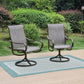 Sophia & William Patio Swivel Dining Chairs Set of 2 with Brown Steel Frame