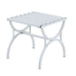Sophia & William Metal Outdoor Side Table Slatted Top Design - White