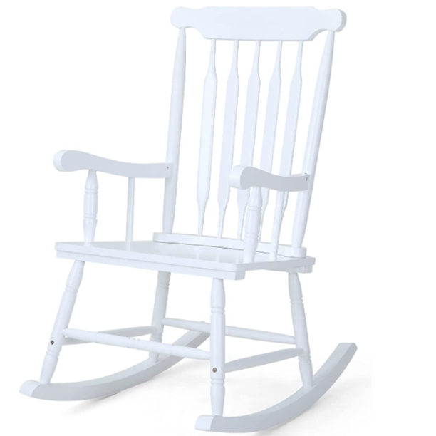 Sophia & William Outdoor Oiled Acacia Wood Rocking Chair - White