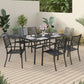 Sophia & William 7 Peices Outdoor Patio Dining Set Metal Chairs and Table Set