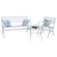 Sophia & William 3 Pieces Outdoor Metal Bench Table Set Patio Conversation Set - White
