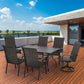 Sophia & William 7PCS Patio Dining Set Rattan Chairs and Table Set