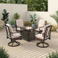 Sophia&William 5-Piece Outdoor Patio Dining Set Cushioned Chairs and Steel Table