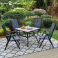 Sophia&William 5Pcs Patio Dining Set Metal Table and Chairs Set for 4 People - Gray