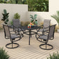 Sophia & William 5 Pieces Metal Patio Dining Set Swivel Paded Chairs and Table Set