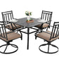 Sophia & William 5 Peices Outdoor Patio Metal Dining Set Swivel Chairs and Table Set