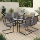 Sophia & William 7 Pieces Metal Patio Dining Set Paded Chairs and Table Furniture Set