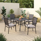 Sophia & William 5 Pieces Outdoor Patio Dining Set Dining Chairs and Metal Round Dining Table