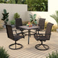 Sophia & William 5 Pieces Outdoor Patio Dining Set High Back Swivel Rattan Chairs and Metal Dining Table