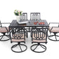 Sophia & William 7 Peices Outdoor Patio Dining Set Swivel Chairs and Table Set