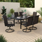 Sophia & William 7 Pieces Outdoor Patio Dining Set High Back Swivel Dining Chairs and Metal Dining Table with Umbrella Hole
