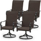 Sophia & William Outdoor Wicker Rattan Swivel Dining Chairs Set of 4
