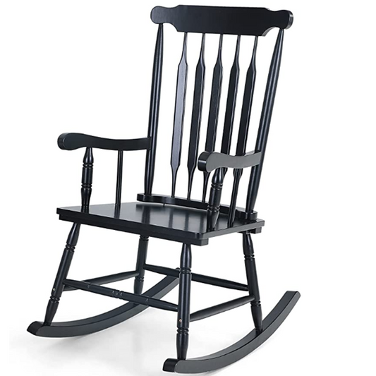 Sophia & William Outdoor Oiled Acacia Wood Rocking Chair - Black