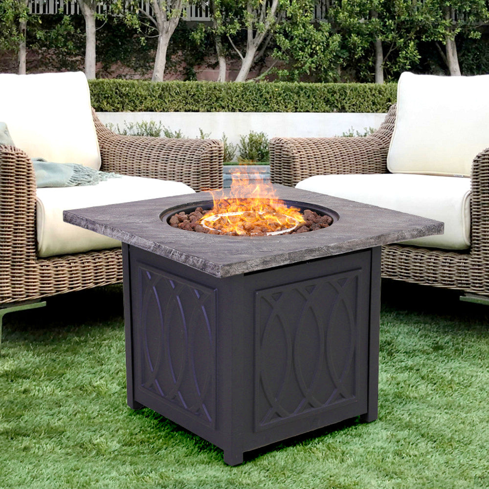 Sophia & William 32" Square Patio Gas Fire Pit Table CSA Certificated 50000 BTU