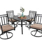 Sophia & William 5 Peices Outdoor Patio Metal Dining Set Swivel Chairs and Table Set