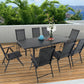 Sophia&William 9 Pcs Patio Dining Set Metal Table and Chairs Set for 8 People - Black